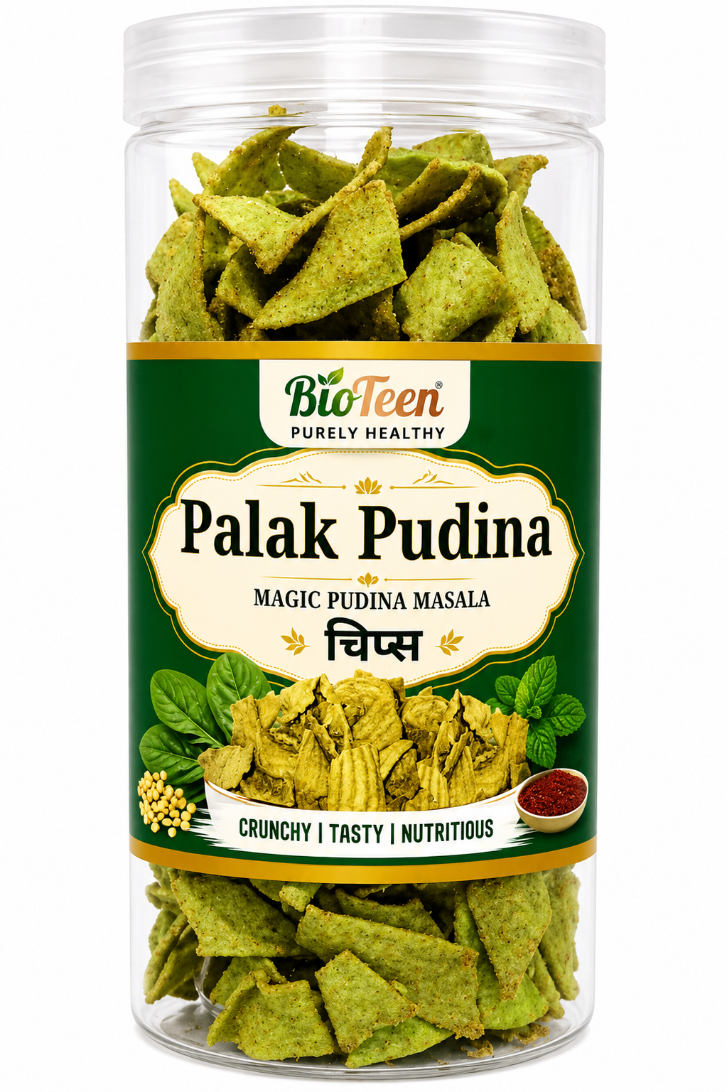 BioTeen Palak Pudina Chips – Magic Pudina Masala