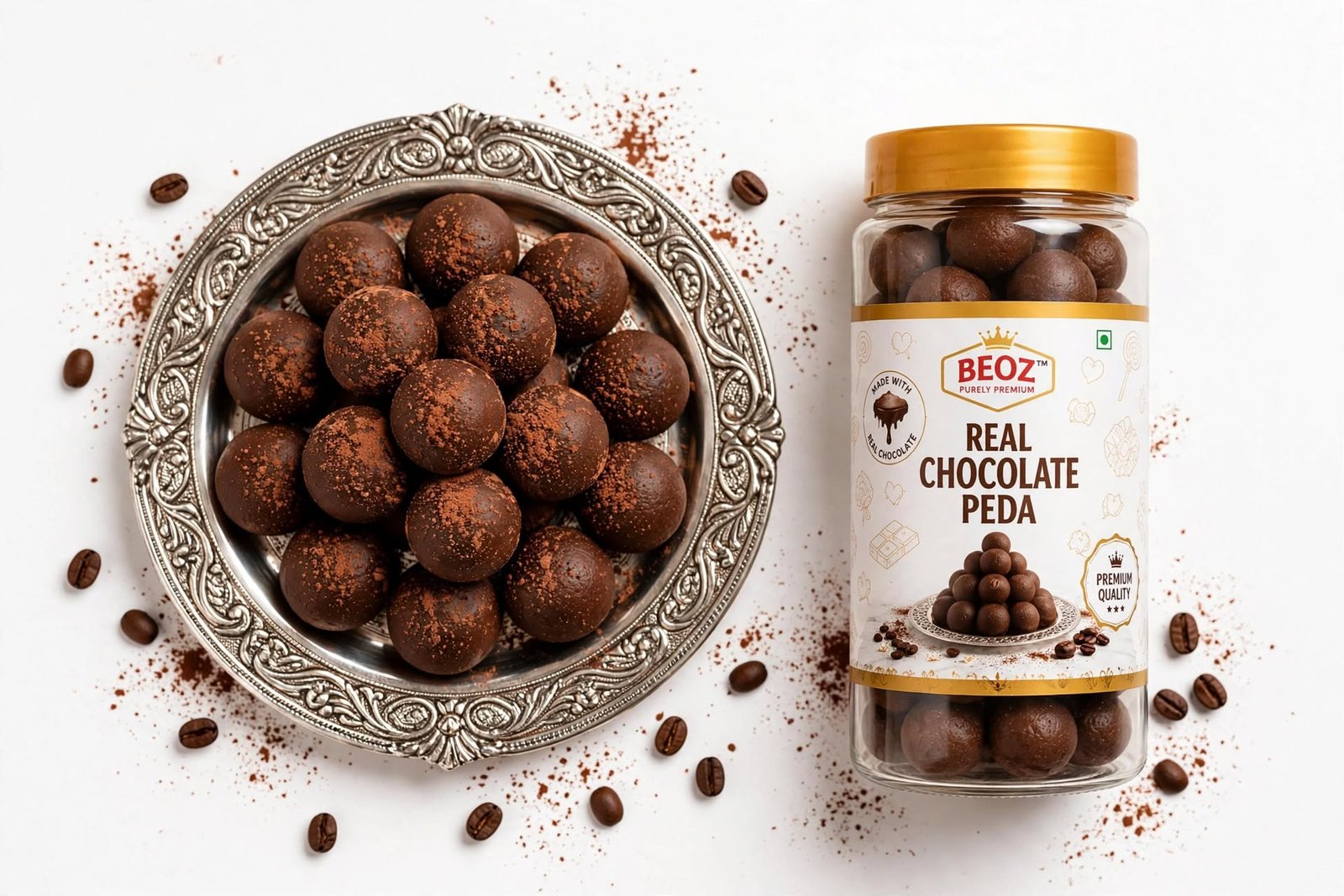 BEOZ Real Chocolate Peda – Premium Chocolate Indian Sweet