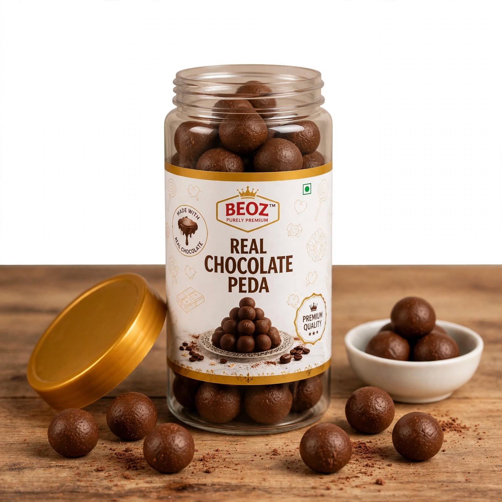 BEOZ Real Chocolate Peda – Premium Chocolate Indian Sweet