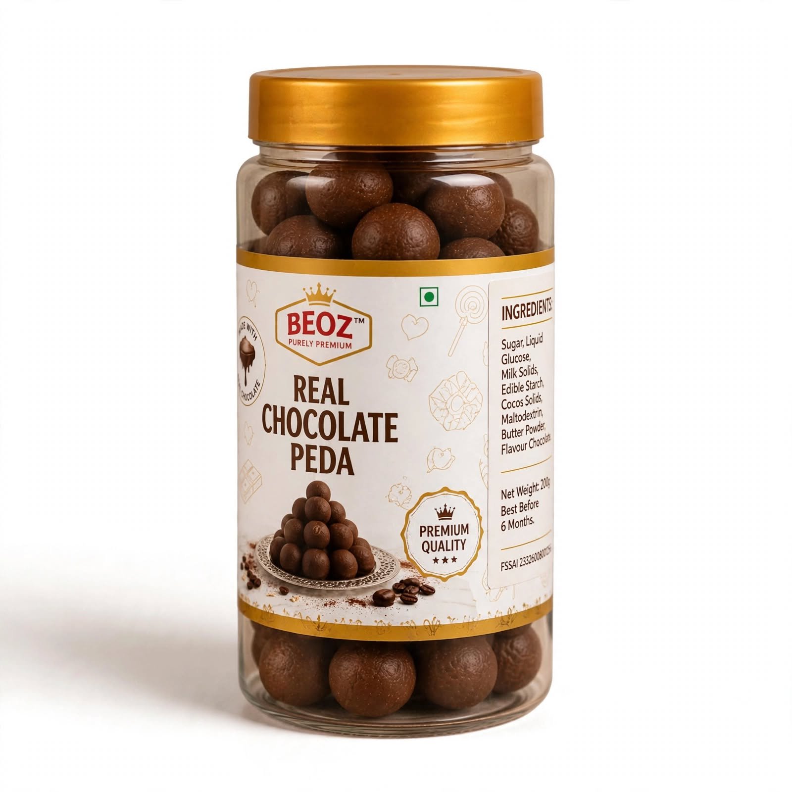 BEOZ Real Chocolate Peda – Premium Chocolate Indian Sweet