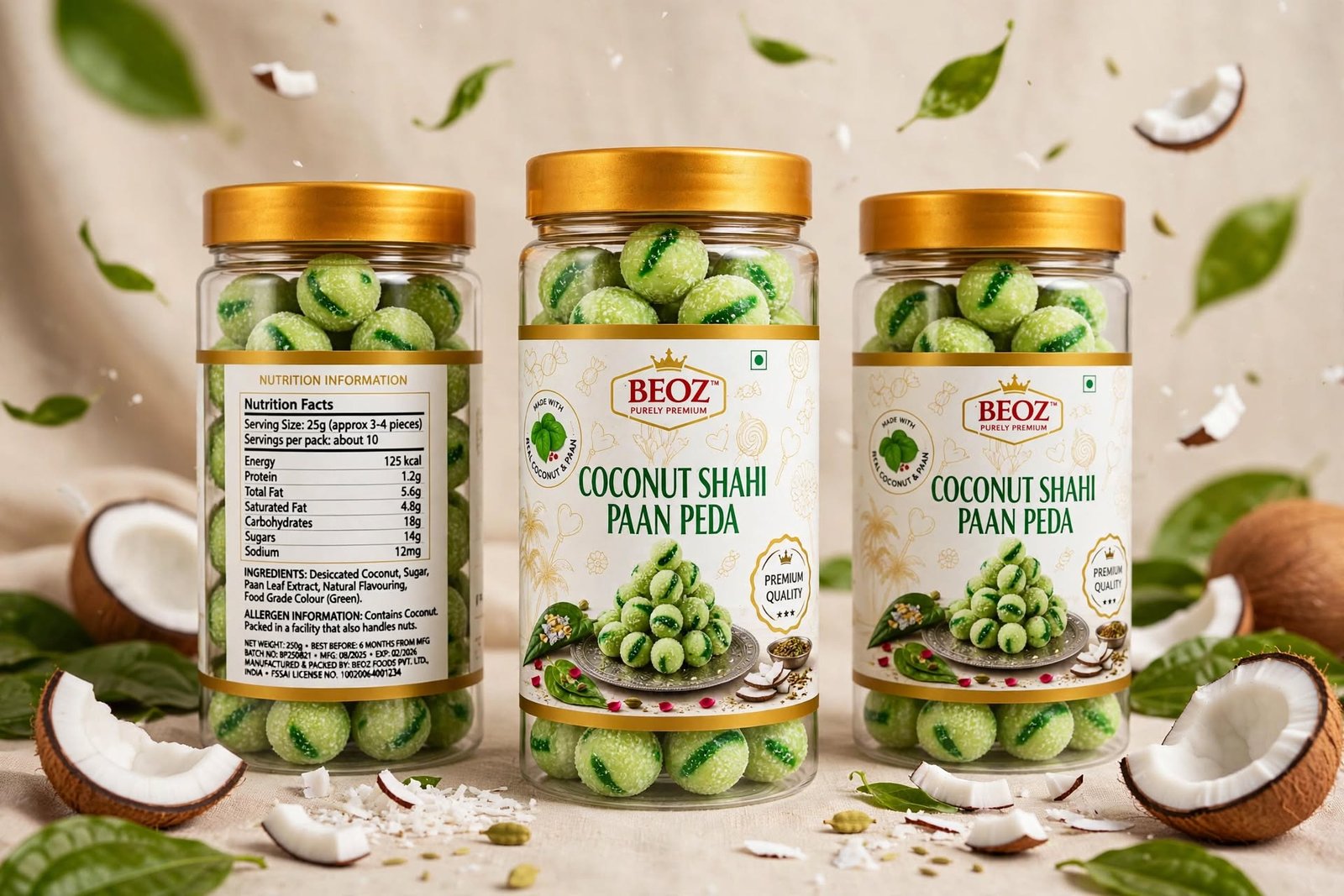 BEOZ Coconut Shahi Paan Peda – Premium Coconut & Paan Indian Sweet