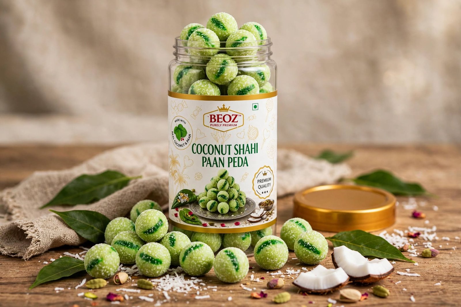 BEOZ Coconut Shahi Paan Peda – Premium Coconut & Paan Indian Sweet