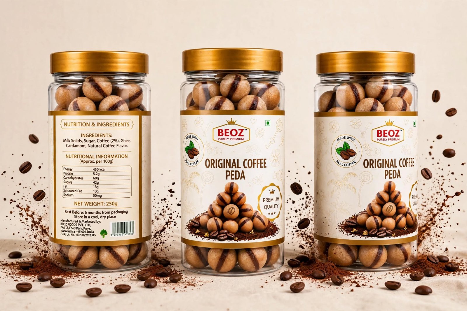 BEOZ Original Coffee Peda – Premium Coffee Flavoured Indian Sweet
